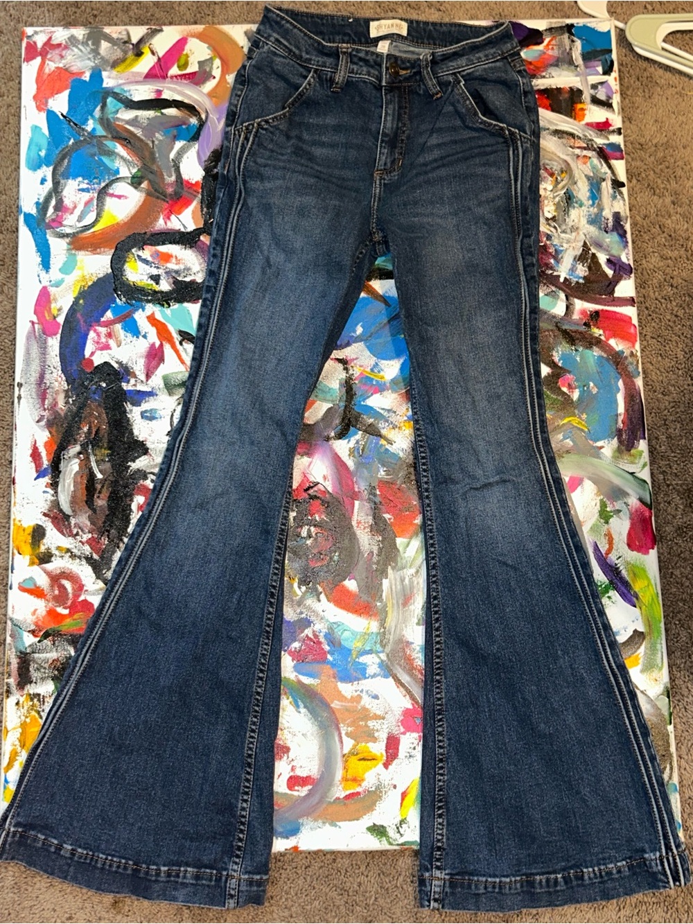 Shyanne Dark Blue Flare Jeans for Women